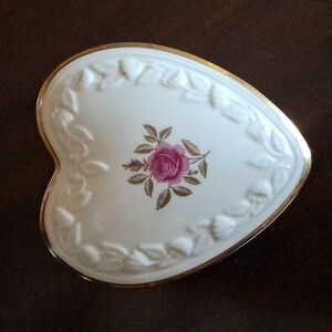 Lenox Heart-Shaped Trinket Dish with Gold Trim